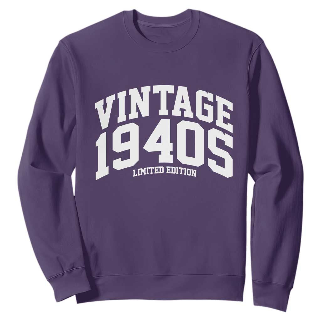 Vintage 1940s Limited Edition Sweatshirt Vintage Varsity Funny Cool 1940 Theme TS10 Purple Print Your Wear