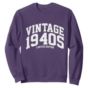 Vintage 1940s Limited Edition Sweatshirt Vintage Varsity Funny Cool 1940 Theme TS10 Purple Print Your Wear
