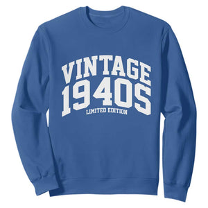Vintage 1940s Limited Edition Sweatshirt Vintage Varsity Funny Cool 1940 Theme TS10 Royal Blue Print Your Wear