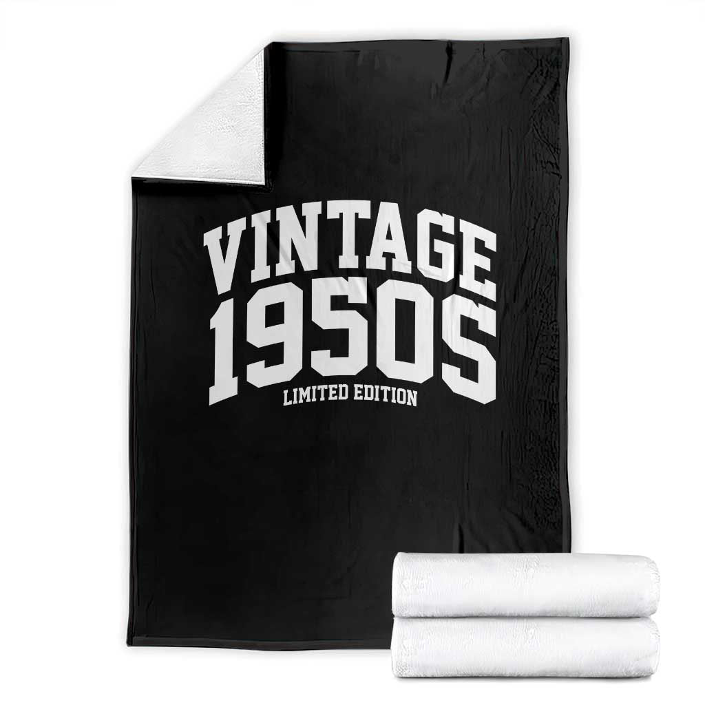Vintage 1950s Limited Edition Throw Blanket Vintage Varsity Funny Cool 1950 Theme TS10 Black Print Your Wear