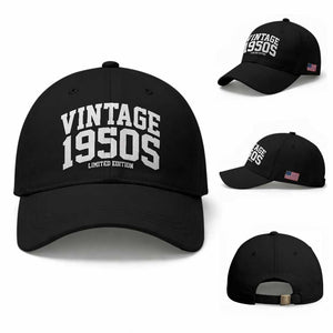Vintage 1950s Limited Edition Baseball Cap Vintage Varsity Funny Cool 1950 Theme TS10 Baseball Cap Universal Fit Black Print Your Wear
