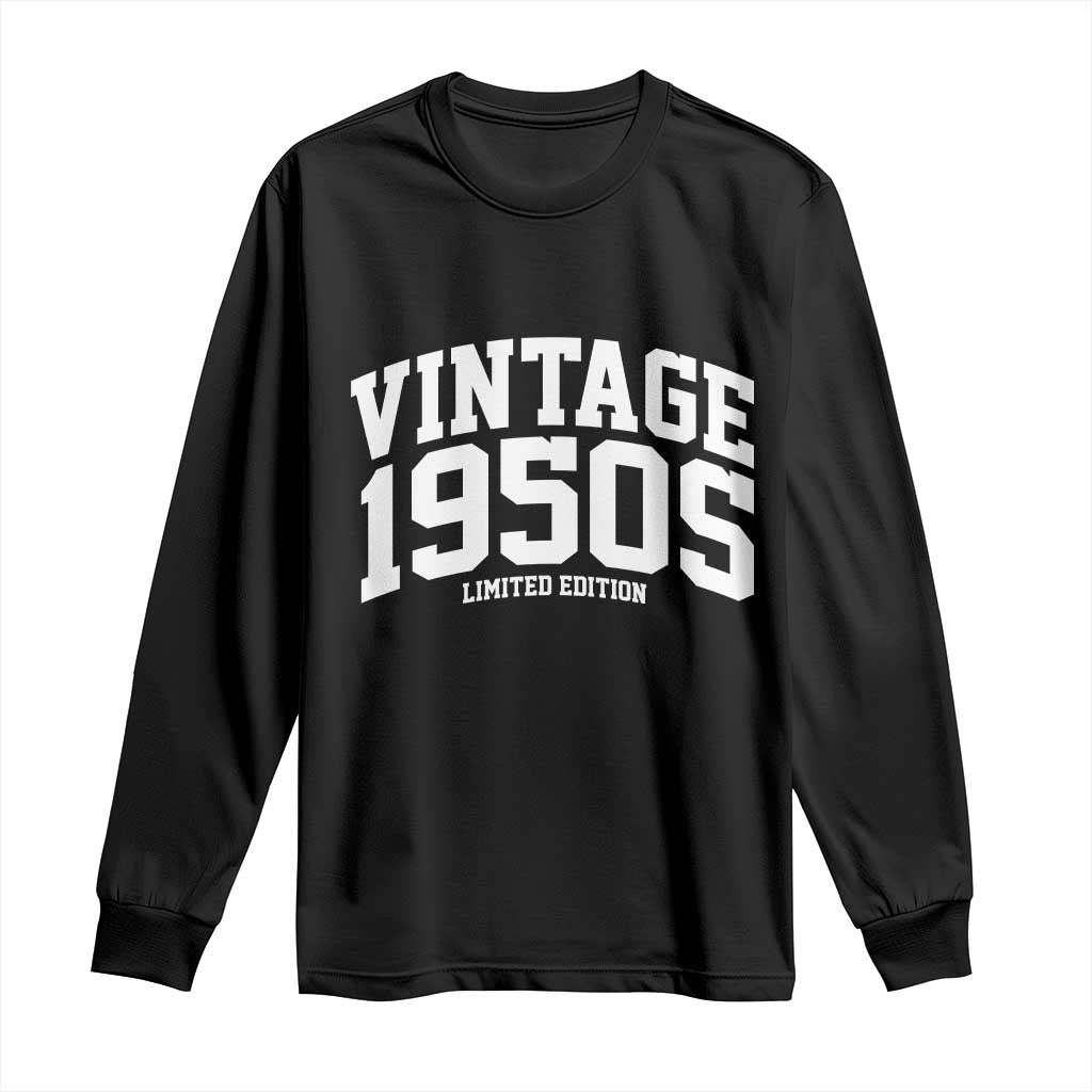 Vintage 1950s Limited Edition Long Sleeve Shirt Vintage Varsity Funny Cool 1950 Theme TS10 Black Print Your Wear