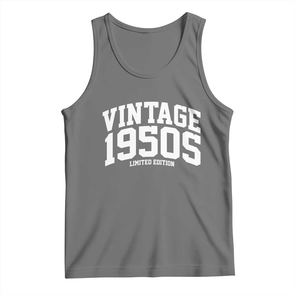 Vintage 1950s Limited Edition Tank Top Vintage Varsity Funny Cool 1950 Theme TS10 Black Heather Print Your Wear