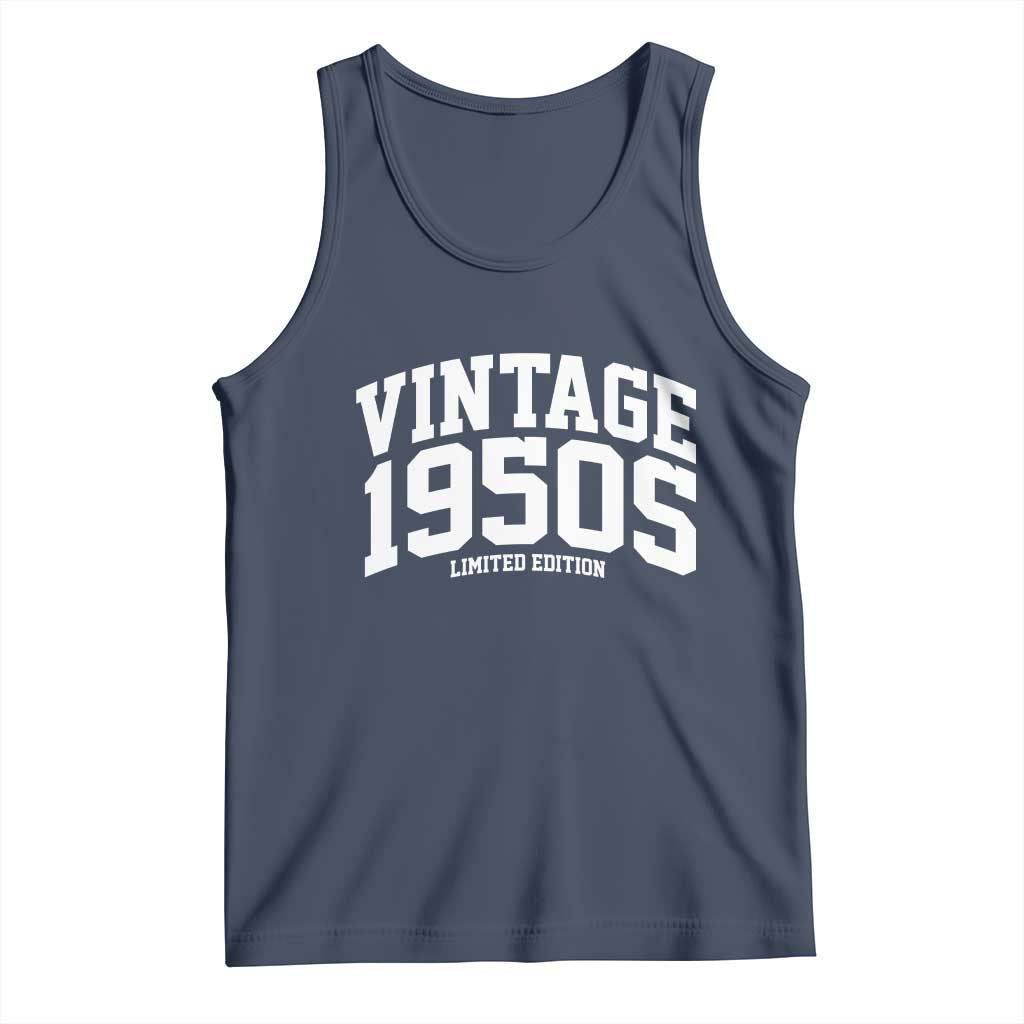 Vintage 1950s Limited Edition Tank Top Vintage Varsity Funny Cool 1950 Theme TS10 Navy Print Your Wear