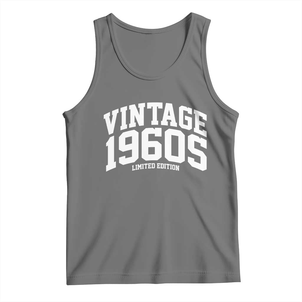 Vintage 1960s Limited Edition Tank Top Vintage Varsity Funny Cool 1960 Theme TS10 Black Heather Print Your Wear