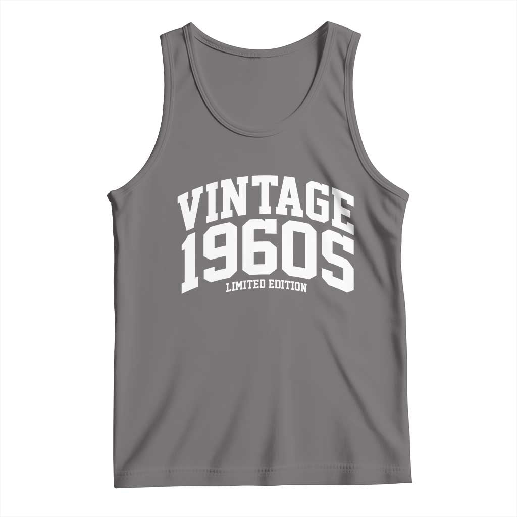 Vintage 1960s Limited Edition Tank Top Vintage Varsity Funny Cool 1960 Theme TS10 Deep Heather Print Your Wear