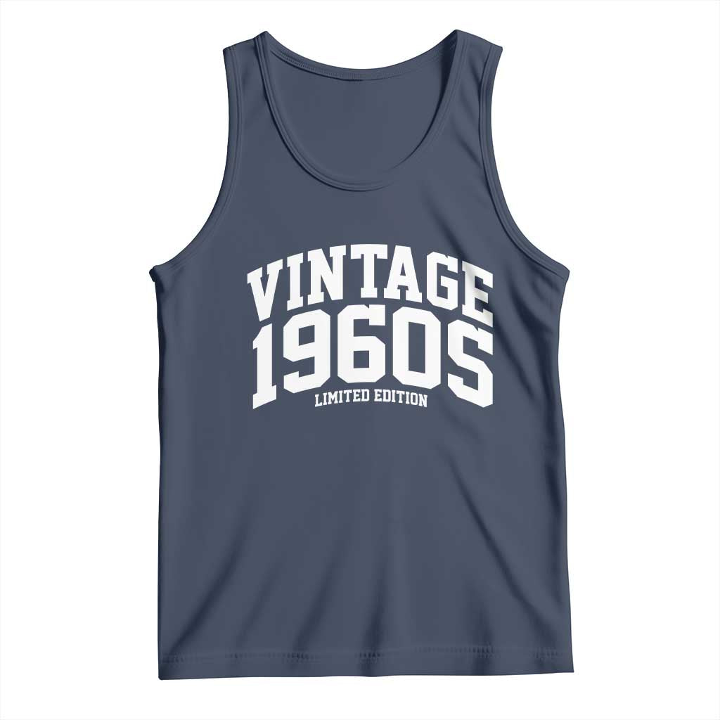 Vintage 1960s Limited Edition Tank Top Vintage Varsity Funny Cool 1960 Theme TS10 Navy Print Your Wear