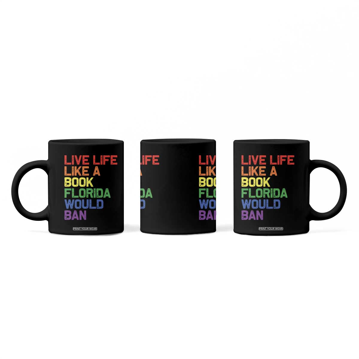 Retro Live Like Book In Florida LGBTQ Subtle Pride Coffee Mug Rainbow LGBTQIA Pride TS10 Print Your Wear