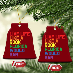 Retro Live Like Book In Florida LGBTQ Subtle Pride Ceramic Ornament Rainbow LGBTQIA Pride TS10 Print Your Wear
