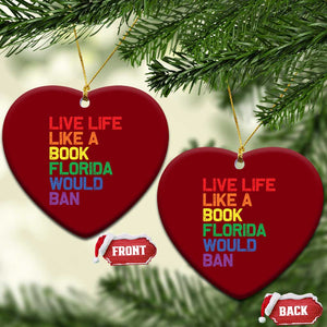 Retro Live Like Book In Florida LGBTQ Subtle Pride Ceramic Ornament Rainbow LGBTQIA Pride TS10 Print Your Wear