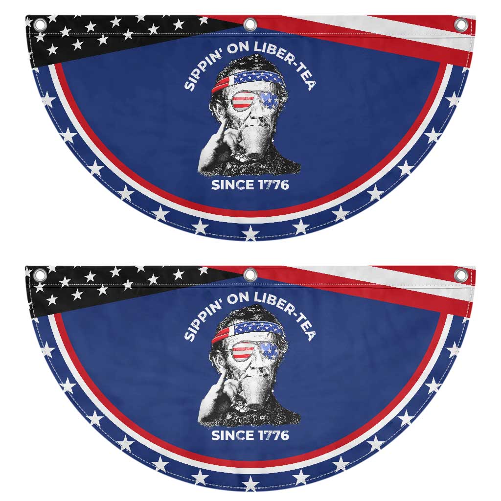 Funny 4th Of July Patriotic Fan Flag Sippin On Liber Tea Liberty Abe Lincoln 1776 USA Flag TS10 2pcs pack Classic Navy Print Your Wear