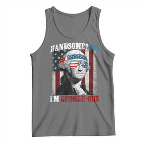 Funny 4th Of July Tank Top George Washington Handsome No Georgeous TS10 Black Heather Print Your Wear