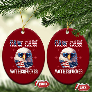 Bald Eagle Patriotic Ceramic Ornament Caw Caw Motherfucker American Flag TS10 Print Your Wear
