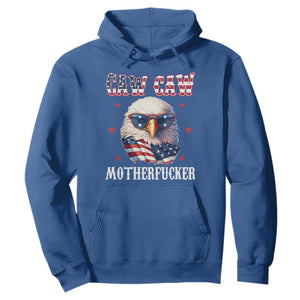 Bald Eagle Patriotic Hoodie Caw Caw Motherfucker American Flag TS10 Royal Blue Print Your Wear
