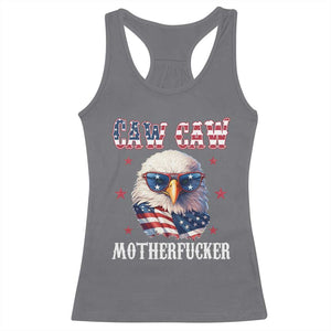 Bald Eagle Patriotic Racerback Tank Top Caw Caw Motherfucker American Flag TS10 Charcoal Print Your Wear