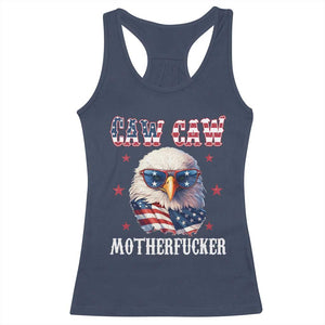 Bald Eagle Patriotic Racerback Tank Top Caw Caw Motherfucker American Flag TS10 Navy Print Your Wear