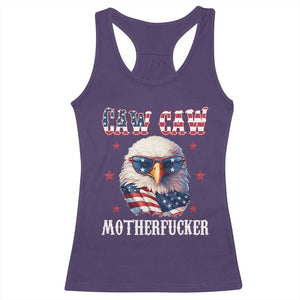 Bald Eagle Patriotic Racerback Tank Top Caw Caw Motherfucker American Flag TS10 Purple Print Your Wear