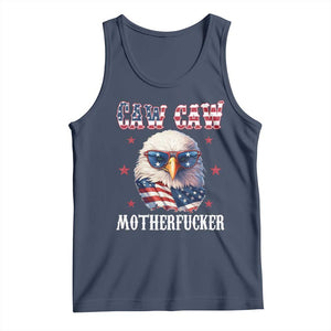 Bald Eagle Patriotic Tank Top Caw Caw Motherfucker American Flag TS10 Navy Print Your Wear