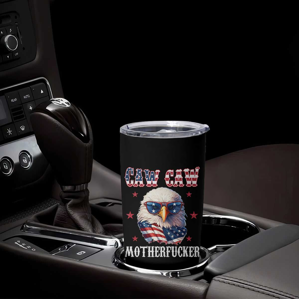 Bald Eagle Patriotic Tumbler Cup Caw Caw Motherfucker American Flag TS10 Print Your Wear