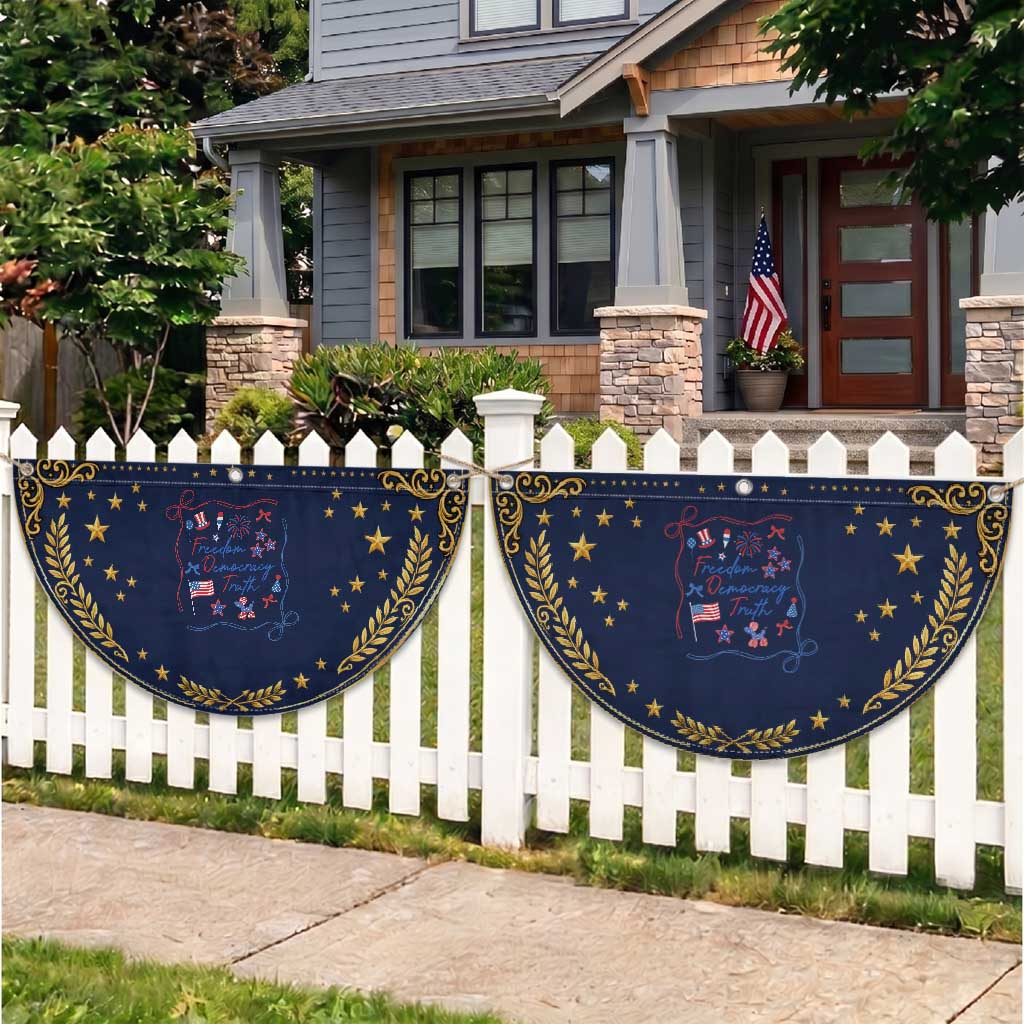 Subtle FDT Patriotic Fan Flag Coquette Bow 4th of July TS10 2pcs pack Vintage Navy Print Your Wear