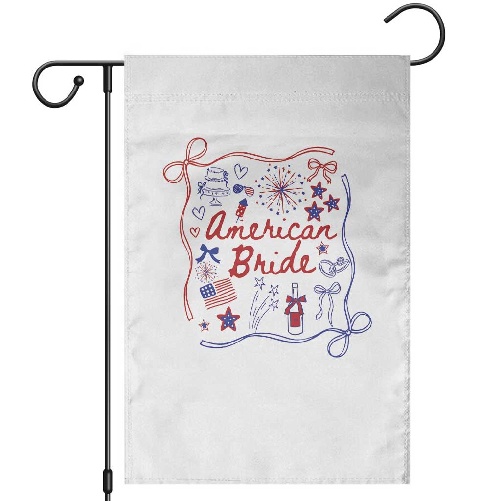 American Bride Bachelorette Party Garden Flag Coquette Bow 4th Of July TS10 White Print Your Wear