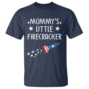 Mommy's Little Firecracker 4th of July T Shirt Patriotic American Flag TS10 Navy Print Your Wear