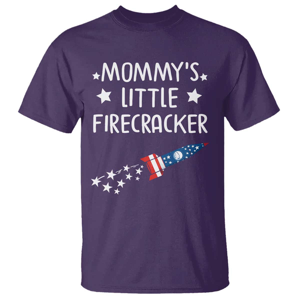 Mommy's Little Firecracker 4th of July T Shirt Patriotic American Flag TS10 Purple Print Your Wear