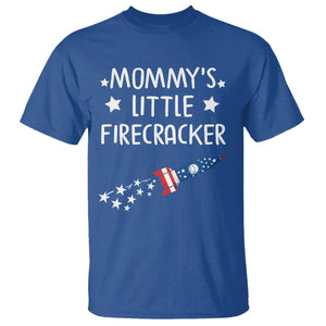 Mommy's Little Firecracker 4th of July T Shirt Patriotic American Flag TS10 Royal Blue Print Your Wear