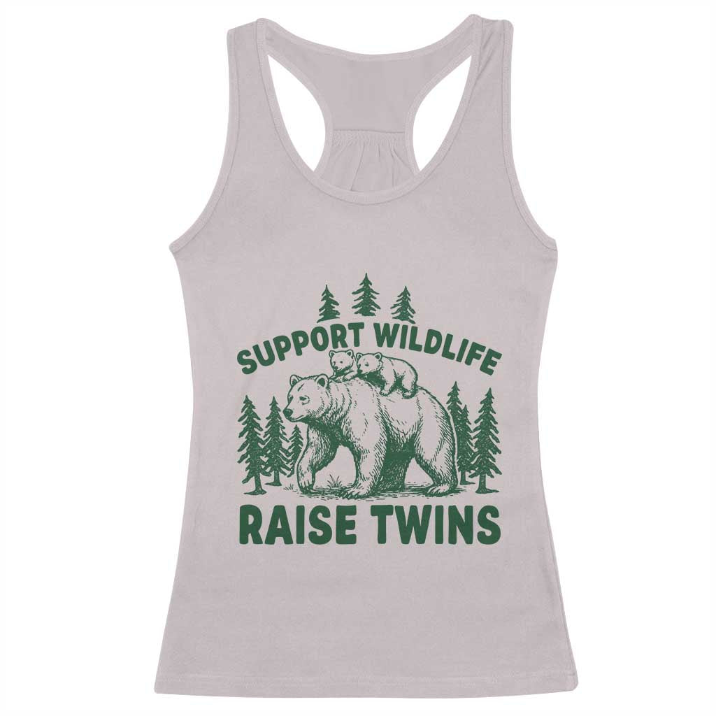 Support Wildlife Raise Twins Racerback Tank Top Twin Parent Mom Dad Bear Family TS10 Ice Gray Print Your Wear