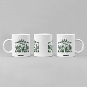 Support Wildlife Raise Twins Coffee Mug Twin Parent Mom Dad Bear Family TS10 Print Your Wear