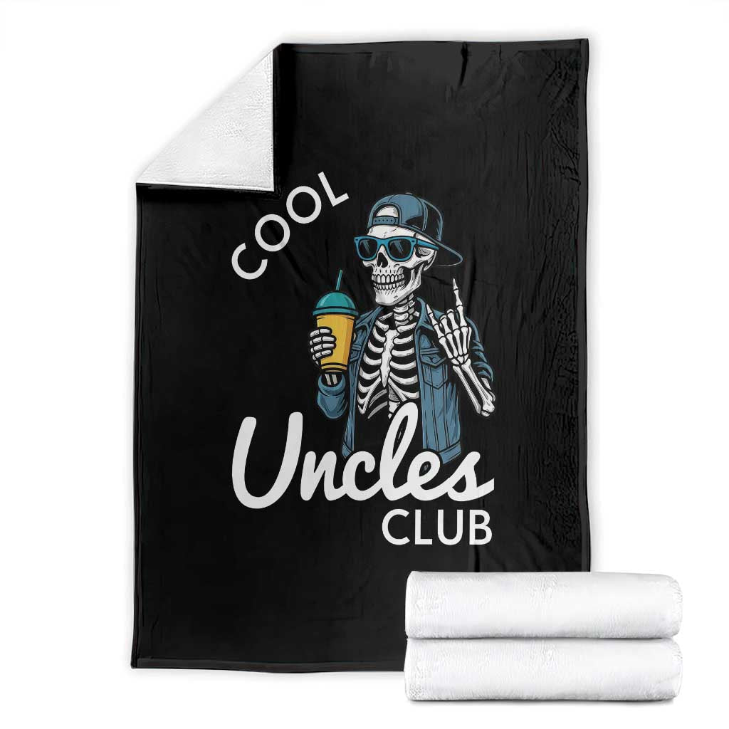 Cool Uncles Club Throw Blanket Funny Uncle Skeleton TS10 Black Print Your Wear