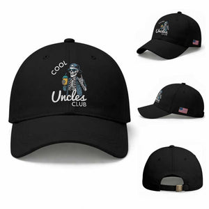 Cool Uncles Club Baseball Cap Funny Uncle Skeleton TS10 Baseball Cap Universal Fit Black Print Your Wear