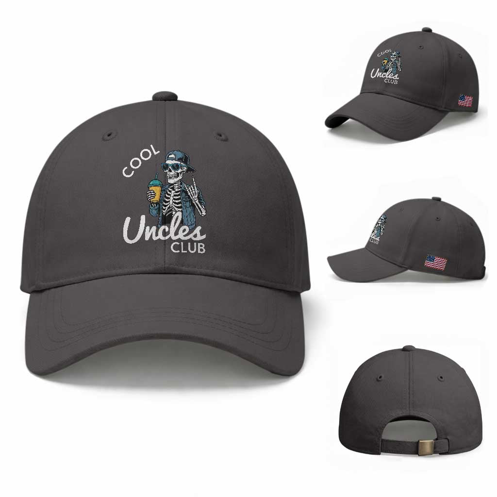 Cool Uncles Club Baseball Cap Funny Uncle Skeleton TS10 Baseball Cap Universal Fit Dark Gray Print Your Wear