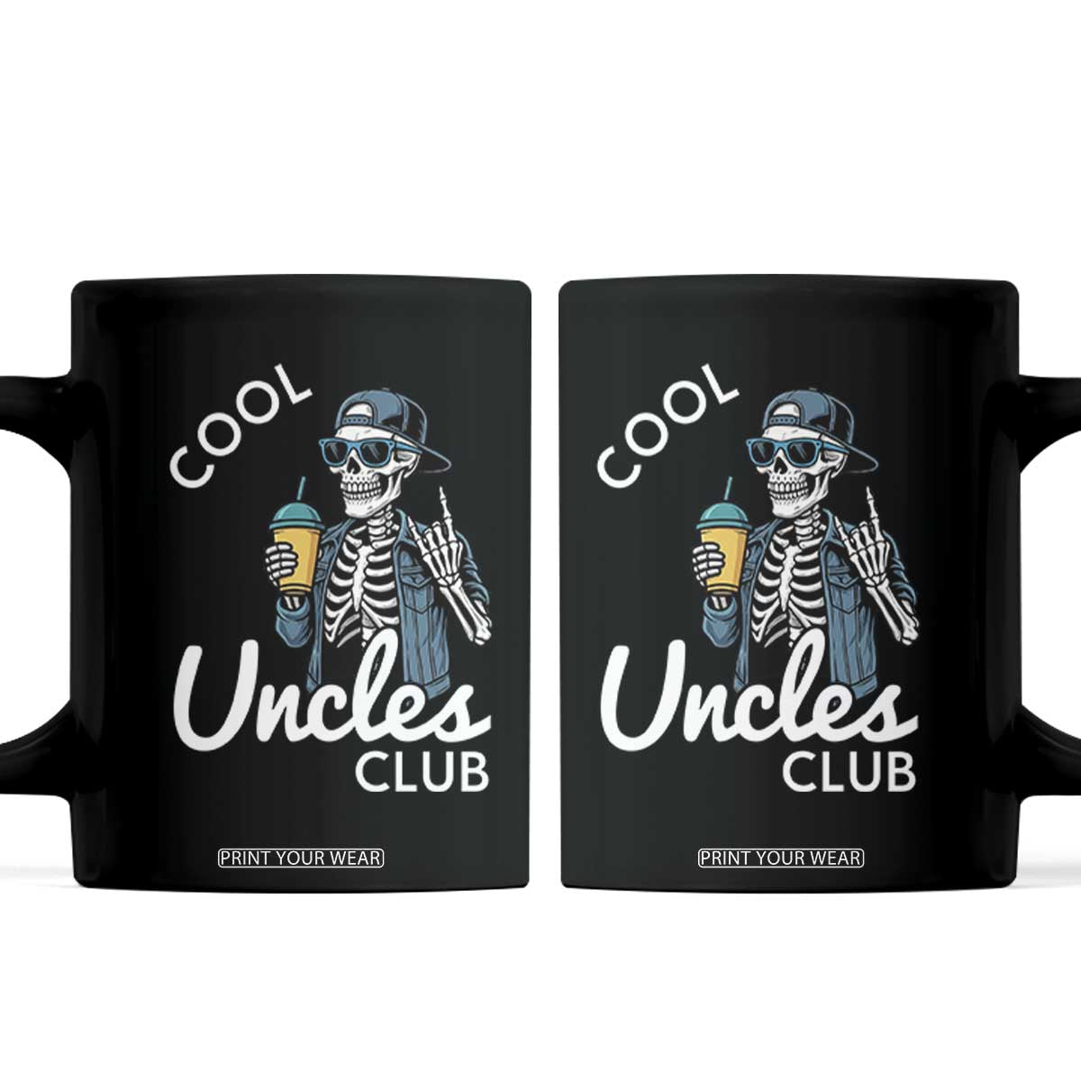 Cool Uncles Club Coffee Mug Funny Uncle Skeleton TS10 Black Print Your Wear