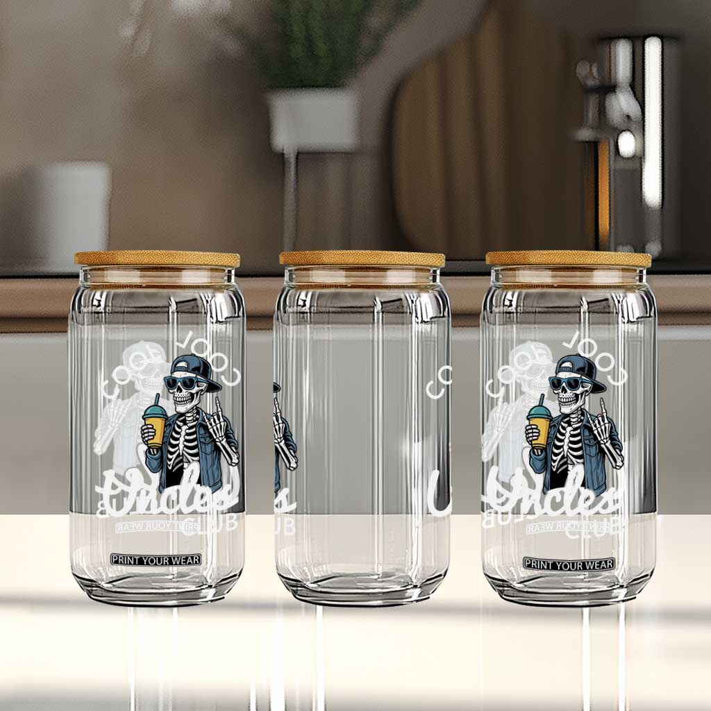 Cool Uncles Club Glass Can Funny Uncle Skeleton TS10 Print Your Wear