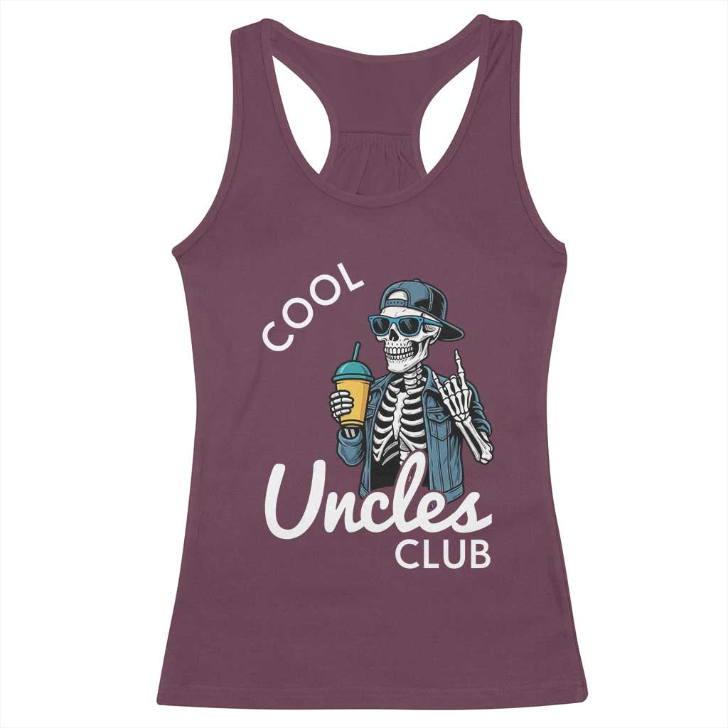 Cool Uncles Club Racerback Tank Top Funny Uncle Skeleton TS10 Maroon Print Your Wear