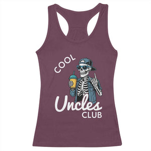 Cool Uncles Club Racerback Tank Top Funny Uncle Skeleton TS10 Maroon Print Your Wear