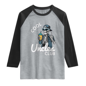 Cool Uncles Club Raglan Shirt Funny Uncle Skeleton TS10 Heather Gray Black Print Your Wear