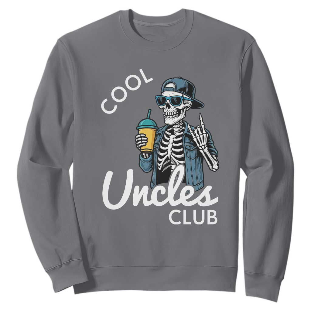 Cool Uncles Club Sweatshirt Funny Uncle Skeleton TS10 Charcoal Print Your Wear