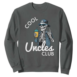 Cool Uncles Club Sweatshirt Funny Uncle Skeleton TS10 Dark Heather Print Your Wear