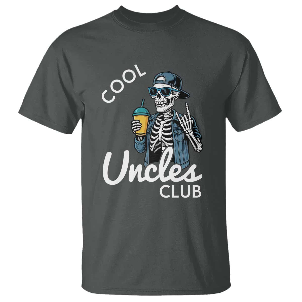 Cool Uncles Club T Shirt Funny Uncle Skeleton TS10 Dark Heather Print Your Wear