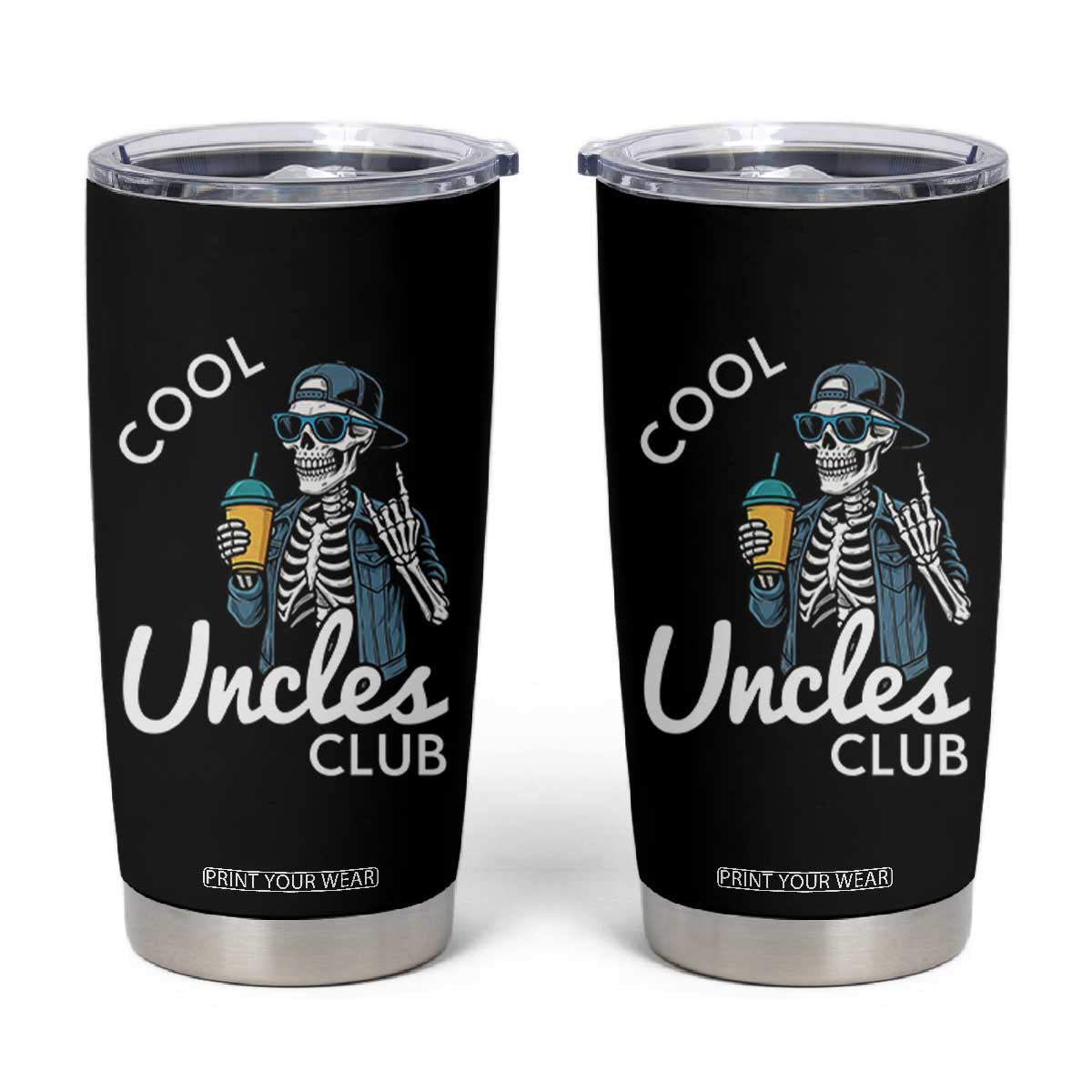 Cool Uncles Club Tumbler Cup Funny Uncle Skeleton TS10 Black Print Your Wear