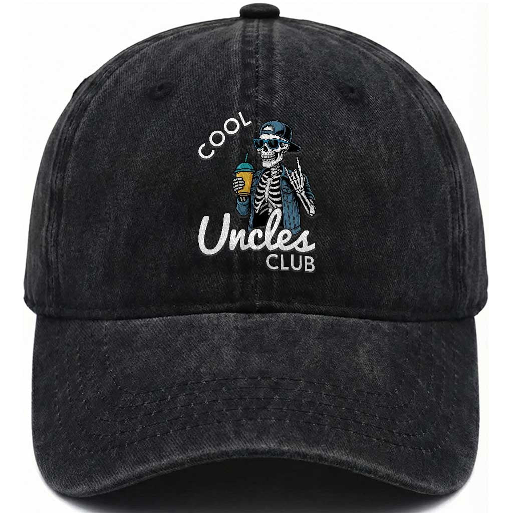 Cool Uncles Club Washed Cotton Baseball Cap Funny Uncle Skeleton TS10 Print Your Wear