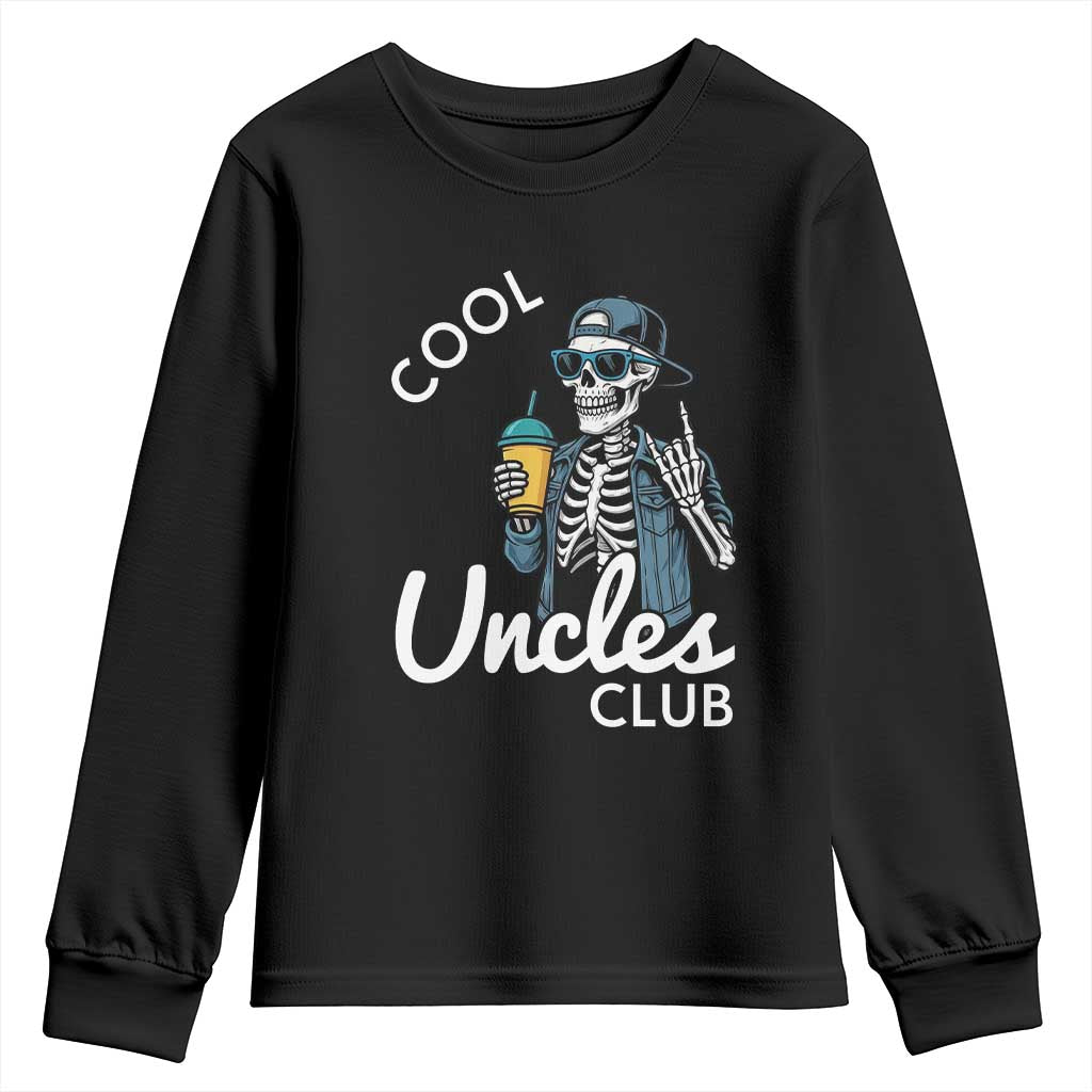 Cool Uncles Club Youth Sweatshirt Funny Uncle Skeleton TS10 Black Print Your Wear