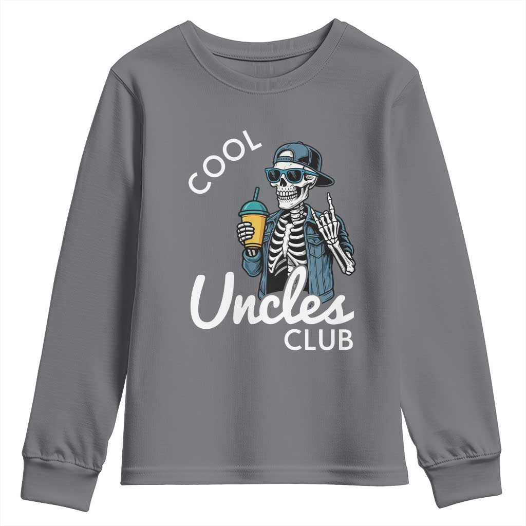 Cool Uncles Club Youth Sweatshirt Funny Uncle Skeleton TS10 Charcoal Print Your Wear