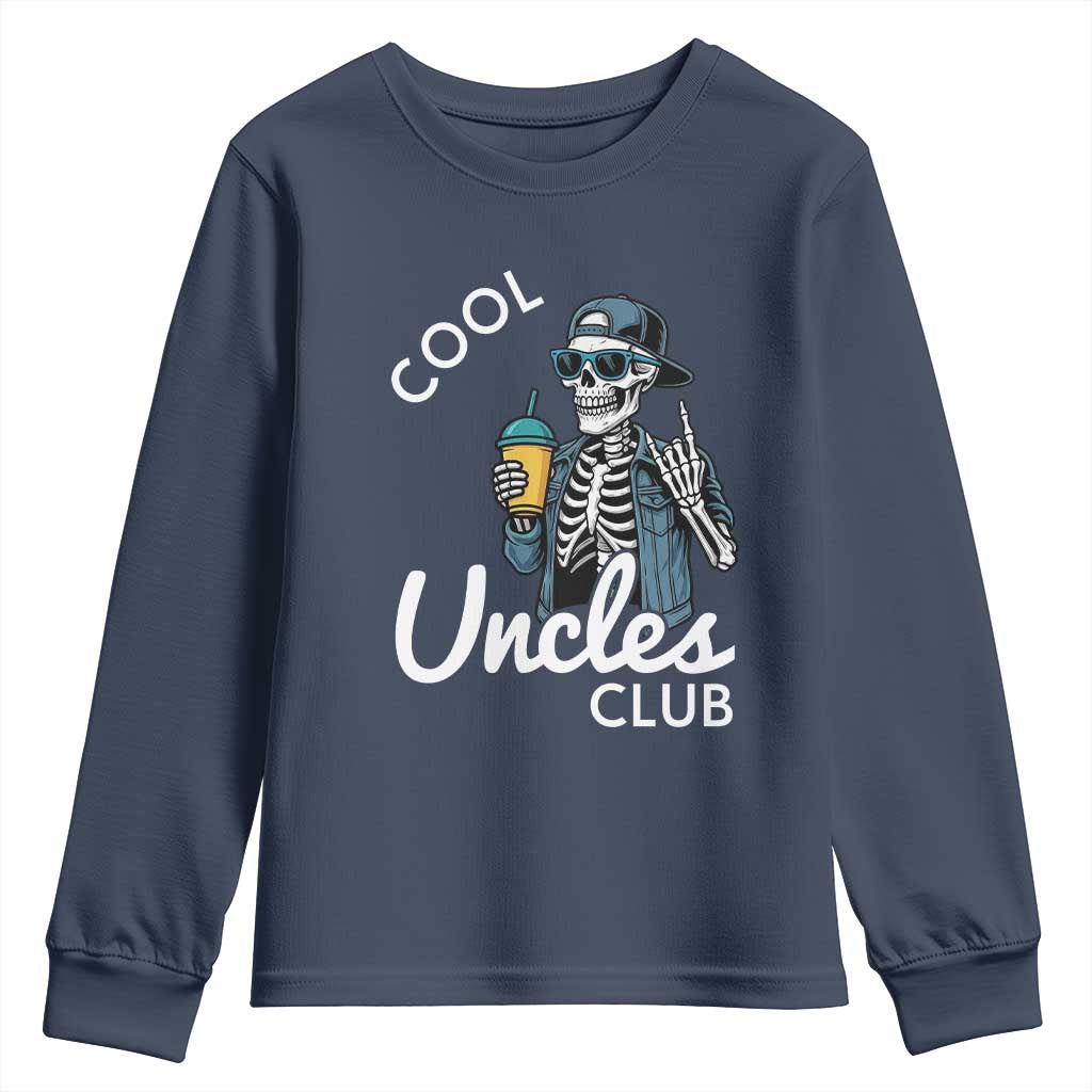Cool Uncles Club Youth Sweatshirt Funny Uncle Skeleton TS10 Navy Print Your Wear
