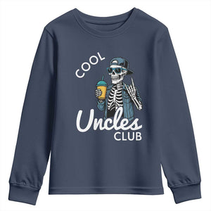 Cool Uncles Club Youth Sweatshirt Funny Uncle Skeleton TS10 Navy Print Your Wear
