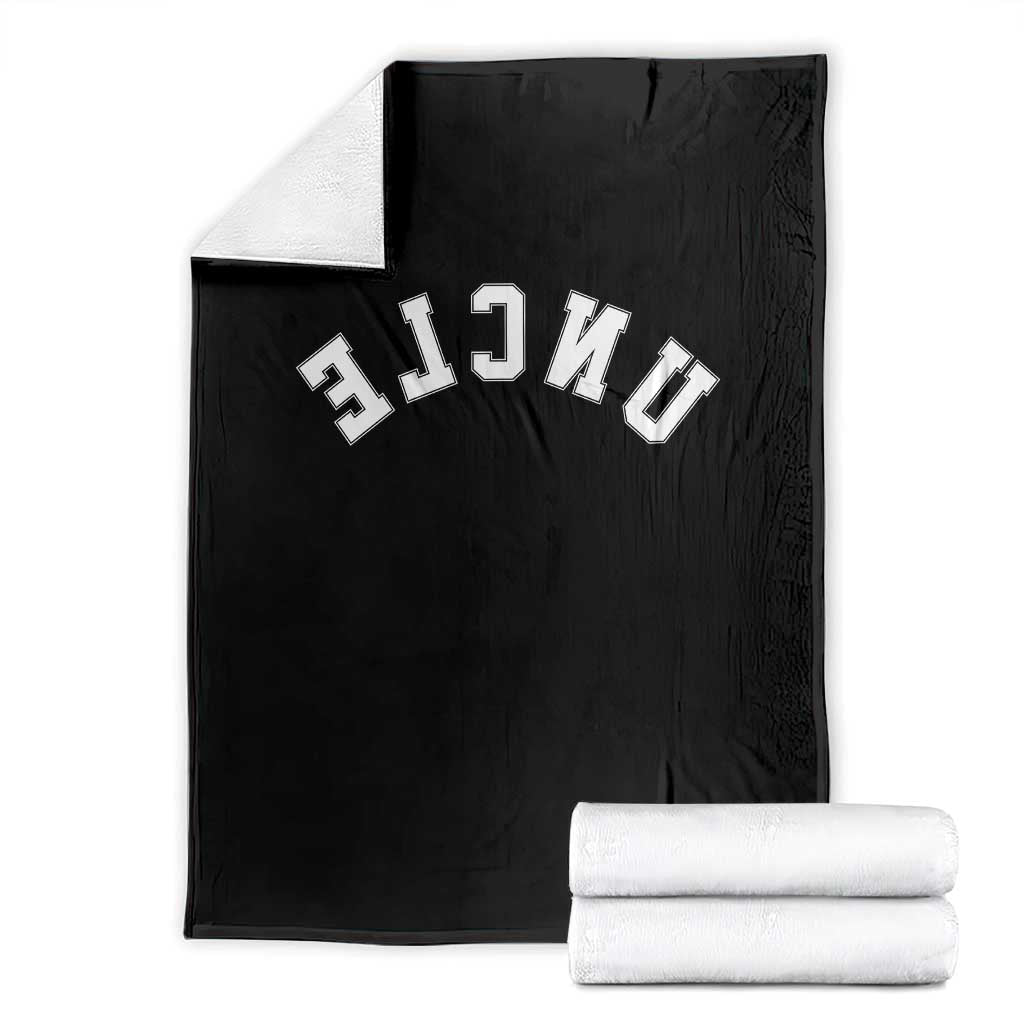 Uncles Throw Blanket Pregnancy Announcement Gifts For Uncle Retro Upside Down Text TS10 Black Print Your Wear