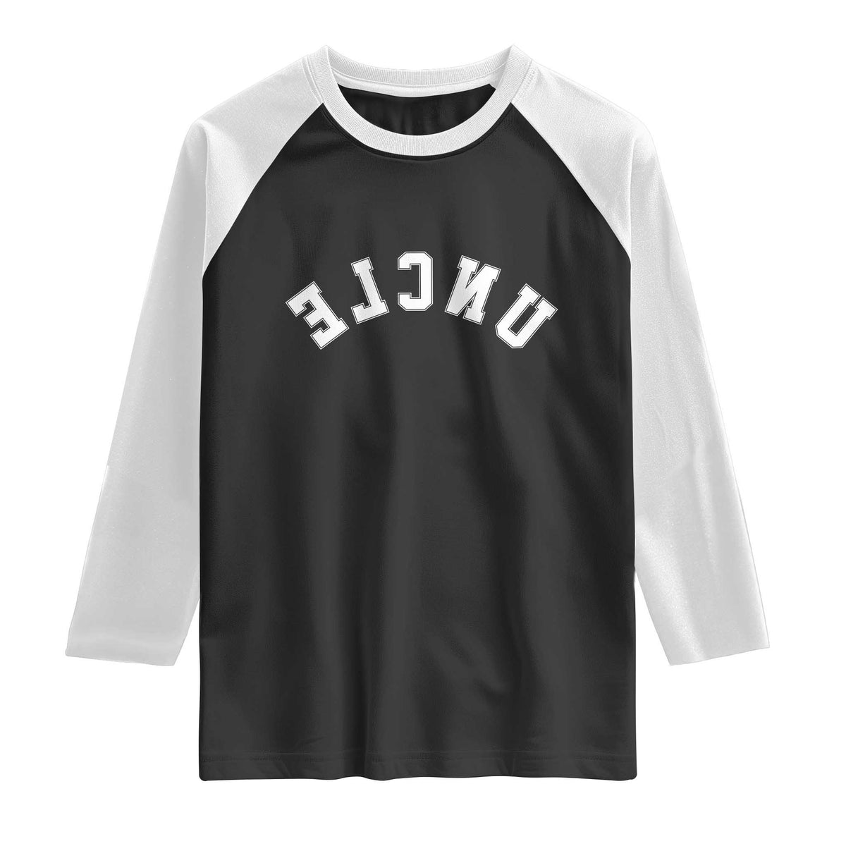 Uncles Raglan Shirt Pregnancy Announcement Gifts For Uncle Retro Upside Down Text TS10 Black White Print Your Wear