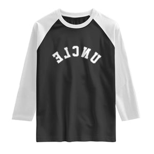 Uncles Raglan Shirt Pregnancy Announcement Gifts For Uncle Retro Upside Down Text TS10 Black White Print Your Wear